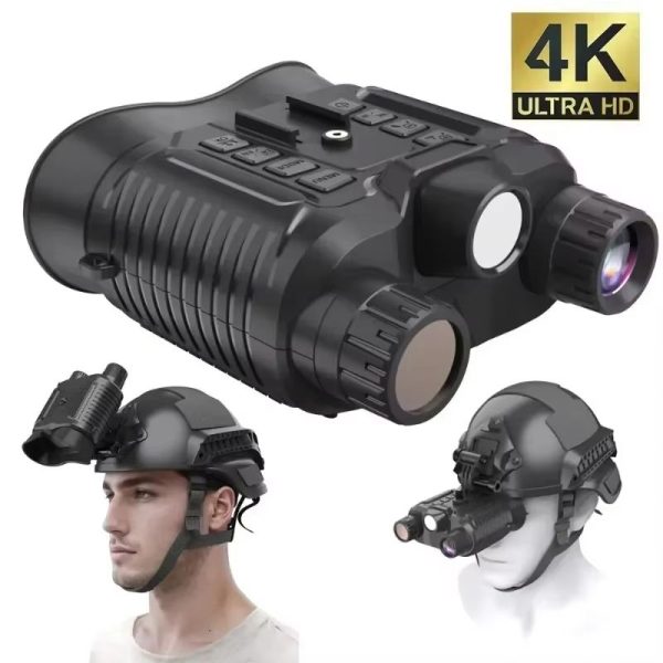 NV8161 — Jumelles de vision nocturne 4K 36 MP sur casque, 350-400 m, lampe blanche, 346 g, IP54 NV8161 — Jumelles de vision nocturne 4K 36 MP sur casque, 350-400 m, lampe blanc — vue 4