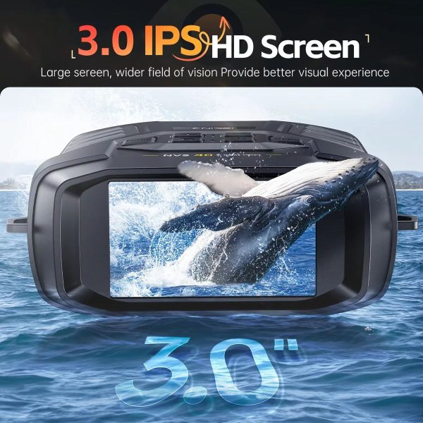 NVS-40 — Jumelles de vision nocturne 4K, écran IPS 3", 300 m, infrarouge 850 nm sur 7 niveaux, batterie 18650 NVS-40 — Jumelles de vision nocturne 4K, écran IPS 3″, 300 m, infrarouge 850 nm — vue 4
