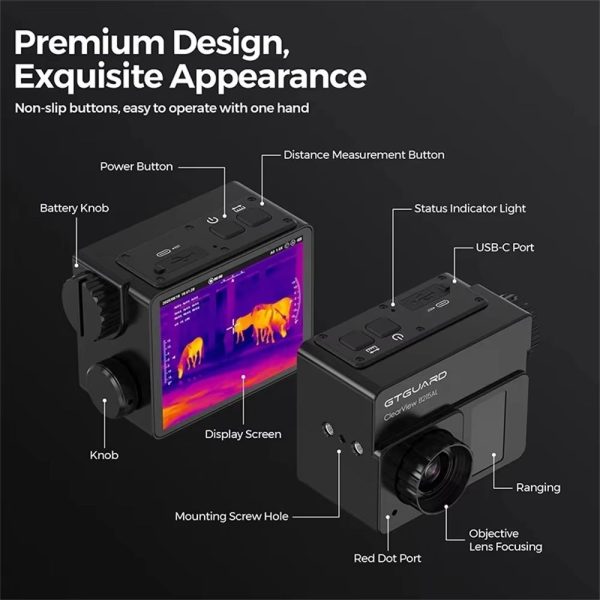 ClearView B215AL — Caméra thermique pour arc et observation, objectif F/1,0, zoom 8x, WiFi, montage arc ou trépied ClearView B215AL — vue 4