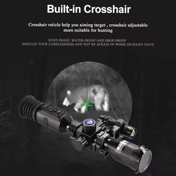 NV003 — Lunette de vision nocturne, objectif 35 mm, écran OLED rond 454×454, capteur 0,001 lux, IR 5 W à 200 m, laser intégré NV003 — Lunette de vision nocturne, objectif 35 mm, écran OLED rond 454×454, cap — vue 5