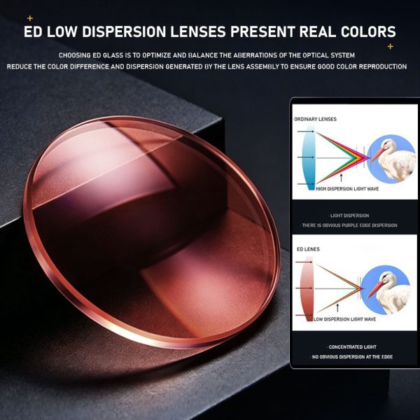 Jumelles ED YW03 10x42 — verre faible dispersion, prisme BAK4, oculaires 24 mm, étanches Jumelles ED YW03 10×42 — vue 5