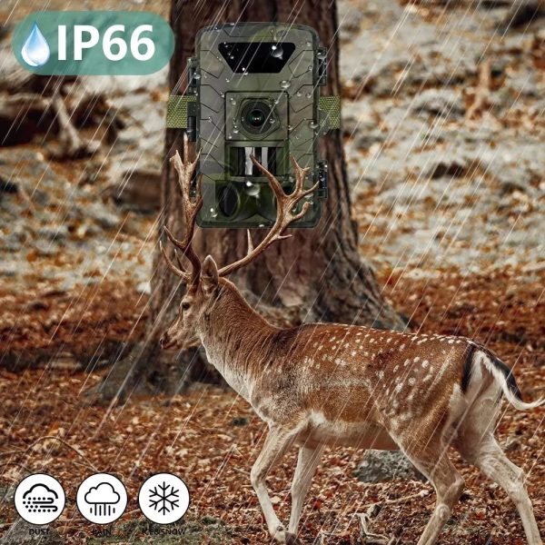 Caméra de chasse 8K 60 MP double objectif — 3 PIR, détection 25 m, WiFi et Bluetooth, IP66 PR803W — Caméra de chasse 8K 60 MP double objectif, 3 PIR, détection 25 m, WiFi — vue 5