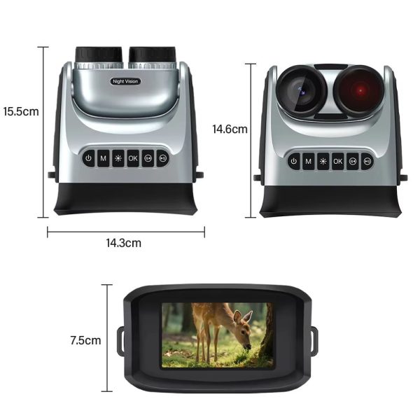 DT89 — Jumelles de vision nocturne 4K 48 MP, écran IPS 4", objectif orientable 180°, boussole, 10000 mAh DT89 — Jumelles de vision nocturne 4K 48 MP, écran IPS 4″, objectif orientable 1 — vue 5