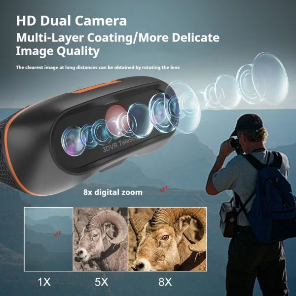 Jumelles de vision nocturne 3D 8K — double caméra, grand écran, assemblage 3D, 512 Go, 3600 mAh Jumelles de vision nocturne 3D 8K — vue 5