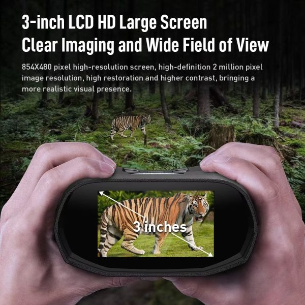 Jumelles de vision nocturne 4K — zoom optique 5x, téléobjectif 50 mm, infrarouge discret 2 W, écran 3" Jumelles de vision nocturne 4K — vue 5