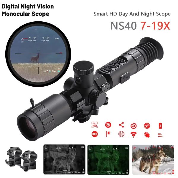 NS40 — Lunette de vision nocturne, écran AMOLED 2560×1920, zoom 19x, 5 réticules — vue 6