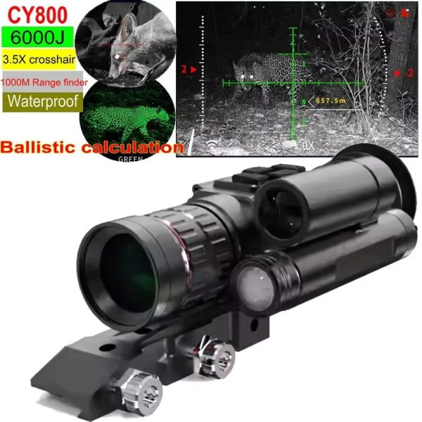 CY800-RL — Vision nocturne 8x, objectif 70 mm, IR 480 m, télémètre 1000 m, balistique, IP67, recul 6000 J CY800-RL — Vision nocturne 8x, objectif 70 mm, IR 480 m, télémètre 1000 m, balis — vue 6