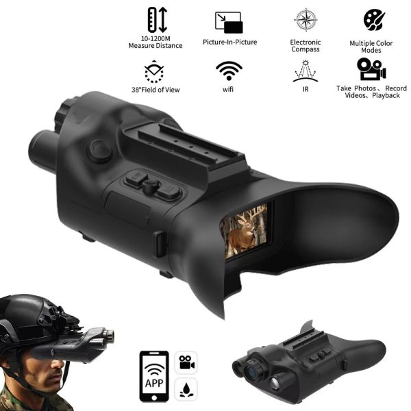 NVG08 — Jumelles de vision nocturne sur casque, télémètre 1200 m, incrustation PIP, boussole, 6000 mAh, IP56 NVG08 — Jumelles de vision nocturne sur casque, télémètre 1200 m, incrustation P — vue 6