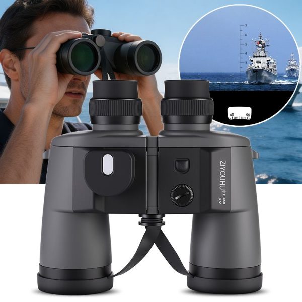 Jumelles marine 10x50 — boussole et télémètre intégrés, oculaires 28 mm, champ 132 m à 1000 m Jumelles marine 10×50 — vue 6