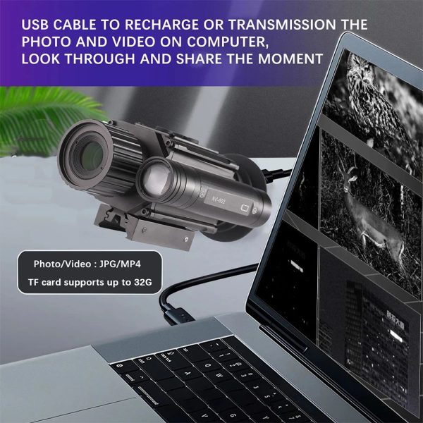 NV002 — Lunette de vision nocturne 4x, écran rond 454×454, IR 850 nm 3 W, zoom 1-8x, USB-C, montage Picatinny NV002 — Lunette de vision nocturne 4x, écran rond 454×454, IR 850 nm 3 W, zoom 1 — vue 6