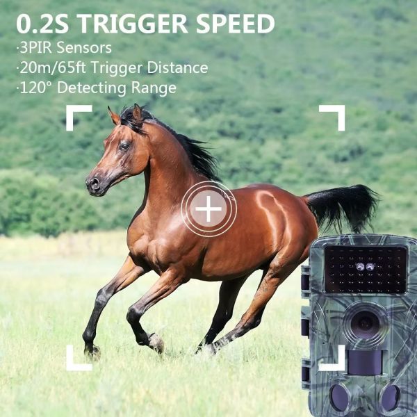 Caméra de chasse 4K 60 MP WiFi — 3 capteurs PIR, déclenchement 0,2 s, portée 20 m, IP66, 300 g Caméra de chasse 4K 60 MP WiFi — vue 7