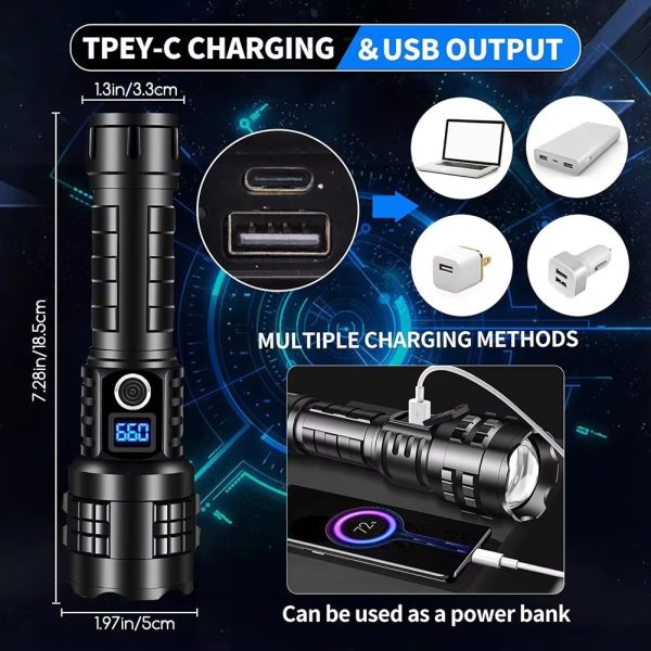 Lampe torche longue portée rechargeable — vue 7